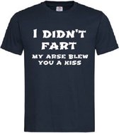 Grappig T-shirt - I didn't fart - kiss - farter - vader - vaderdag - papa - scheet - scheten - stinkerd - maat 3XL