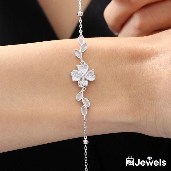 OZ Jewels Bracelet en argent avec Design trèfle à quatre feuilles de  diamants