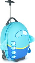 Boppi - kindertrolley - vliegtuig - handbagage - lichtgewicht - duurzame hardcase - 17L - kinderkoffer met wieltjes - verstelbare handgreep