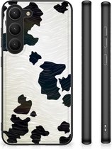 GSM Hoesje Geschikt voor Samsung Galaxy S23 Silicone Hoesje met Zwarte rand Koeienvlekken