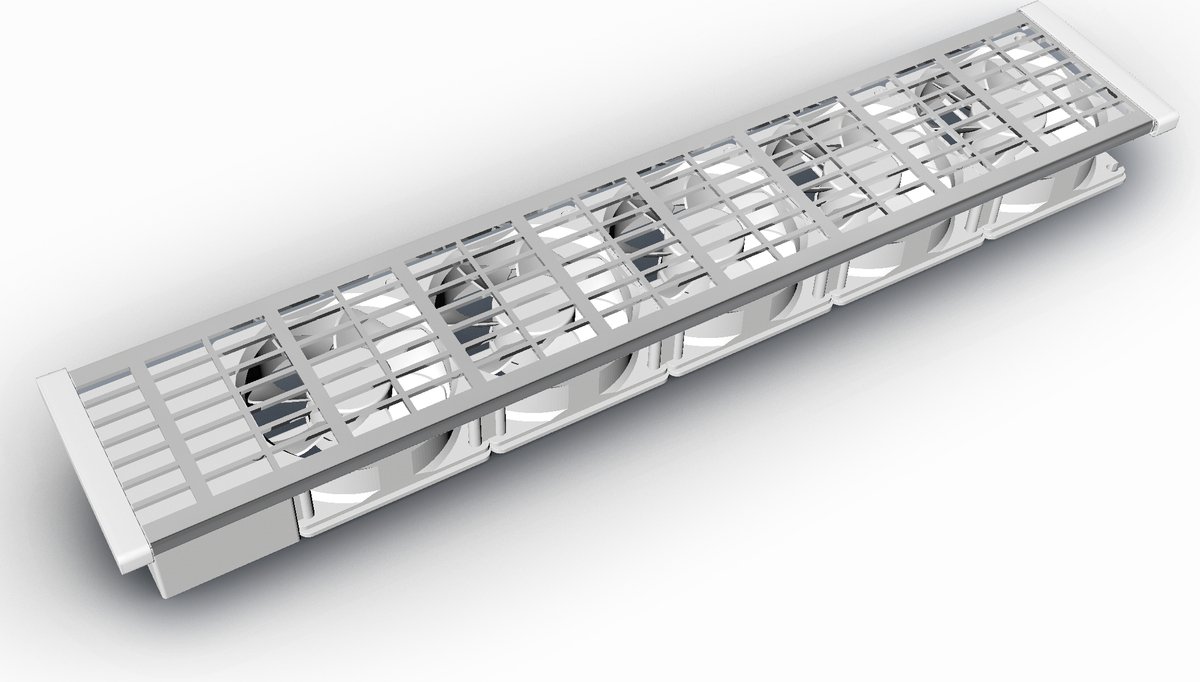 Prillo Radiatorventilator - 80cm radiator - ClimateBooster - wit - 70mm fans - 8 fans - professionele radiatorventilator - warmtepomp-ready - méér dan 20% lagere gasrekening