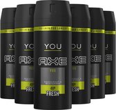AX You Déodorant Body Spray - 6 x 150 ml - Pack économique