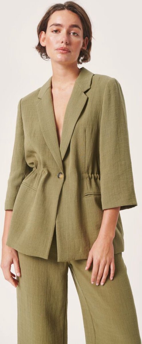 SOAKED IN LUXURY SLCamile Drawstring Blazer - Loden Green Green