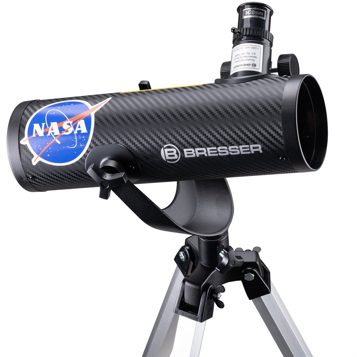Bresser Telescoop - NASA ISA 76/350 - Newton Spiegeltelescoop voor Beginners - Met Smartphone-adapter en Zonnefilter - Bresser