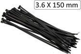 *** Kabelbinders 3,6 X 150 mm - Zwart 100 stuks - Tie Wraps - Kabels Vastmaken - van Heble® ***