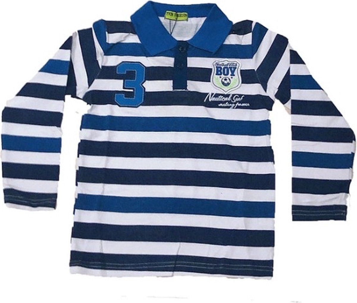 T-shirtje met voetbal logo voor jongens - donker blauw - 6jaar
