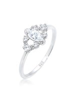 Ring pour femme Elli Motif floral ludique pour femme avec cristaux de zircone en Argent sterling 925