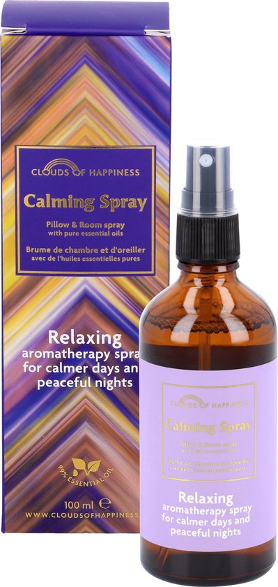 Clouds of Happiness - Spray apaisant pour chambre et oreiller - 99% d'huiles végétales 100 ml