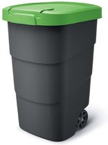 Prosperplast - Wheeler - Grote Afvalbak met wielen 110L - Groen / Kunststof