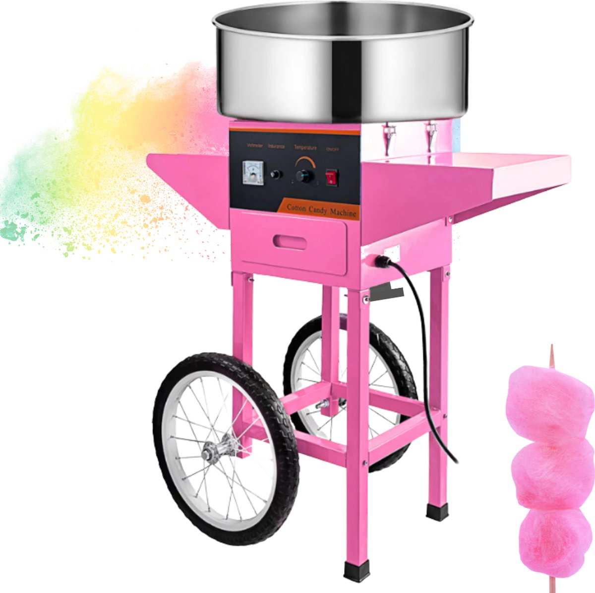 Currero Suikerspin Machine - Suikerspinmachine - Suikerspin Maker - Goedkoop - Professioneel - Roze Kar