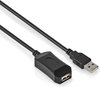 Actieve USB verlengkabel - USB A naar USB A - 2.0 - HighSpeed - 480 Mb/s - 5 meter - Zwart - Allteq