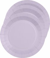 Santex feest bordjes rond - lila paars - 30x stuks - karton - 22 cm