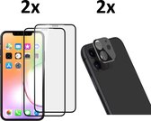 Iphone 11 Screenprotector 2x + Camera Protector 2x - Schermbeschermer - Gehard Glas - Volledige Dekking - Compatibel met Vingerafdrukken
