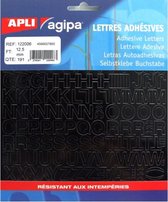 Agipa - etiketten cijfers en letters - letterhoogte 12,5 mm - zwart - 154 letters
