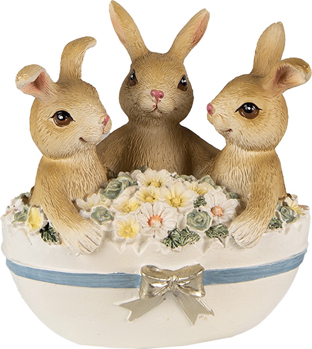 Clayre & Eef Beeld Konijn 12 cm Bruin Beige Polyresin