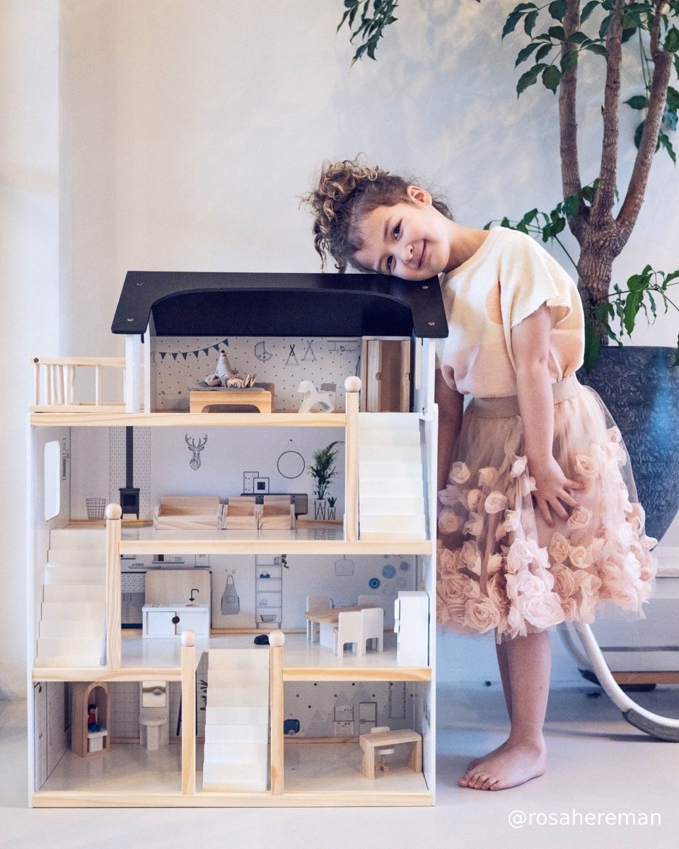 Minimaal Huiswerk verantwoordelijkheid Petite Amélie ® Poppenhuis Hout XL - Inc. 19-delige Poppenhuis meubels -  H.80,5x B.60x... | bol.com