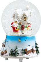 Livarno Home Muzikale Sneeuwbol Huisje - Mechanisch Speelwerk met zacht klinkende kerstmelodie - Huisje: ca. 11,1 x 14,1 cm (Ø x h) - Sneeuwbol met muziek en kerstig tafereeltje - Bol van echt glas - Sokkel met geïntegreerde opwindfunctie