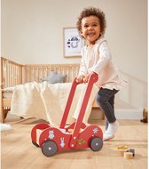 Playtive Houten Loopwagentje - Ondersteunt jouw kindje bij het leren lopen - Aanbevolen leeftijd: vanaf 18 maanden - Ondersteunt het spelenderwijs leren lopen - Perfecte combinatie om te spelen en aan de slag te gaan