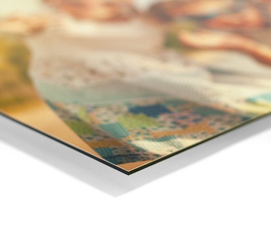 JJ-Art (Aluminium) 90x60 | Femme cubisme abstrait dans le style Picasso - art - salon - chambre | bleu, marron, rouge, jaune, vert, moderne | Impression Photo-Painting sur Dibond (décoration murale métal) | CHOISISSEZ VOTRE TAILLE