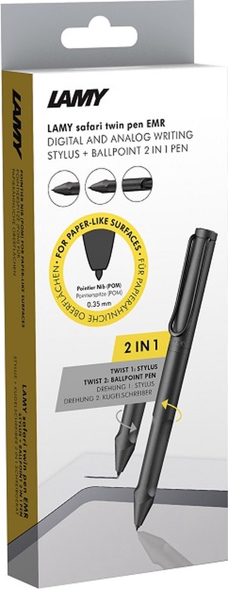 Nuttig omdraaien Hectare LAMY Safari twin pen all black EMR Digital Writing for Paper-like Surfaces  (POM) | bol.com