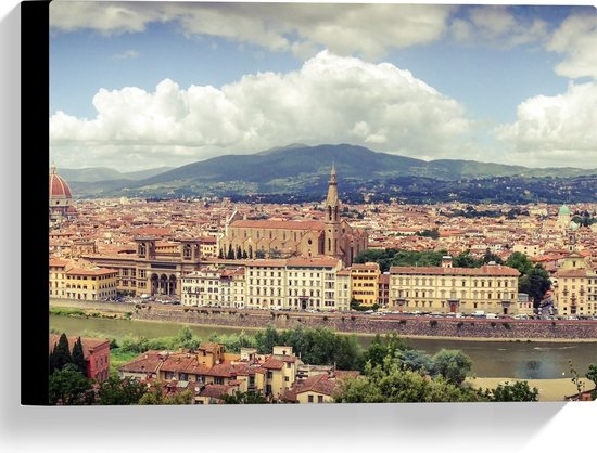 WallClassics - Canvas - Uitzicht over Florence - Italië - 40x30 cm Foto op Canvas Schilderij (Wanddecoratie op Canvas)