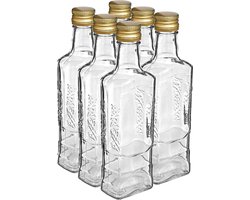 Browin glazen flesjes met dop 250ml - 6 stuks