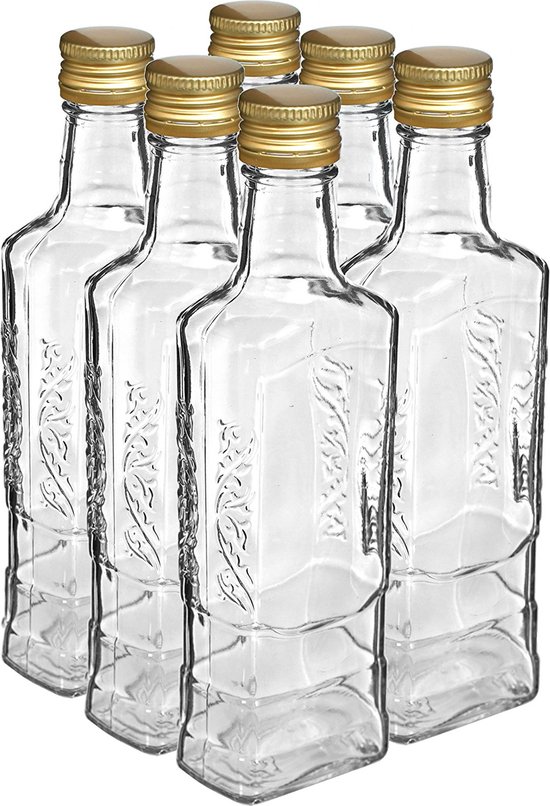 Browin glazen flesjes met dop 250ml - 6 stuks | bol.com