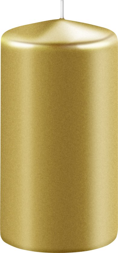 Enlightening Candles Cilinderkaars/stompkaars Metallic goud - 6 x 8 cm - 27 Branduren