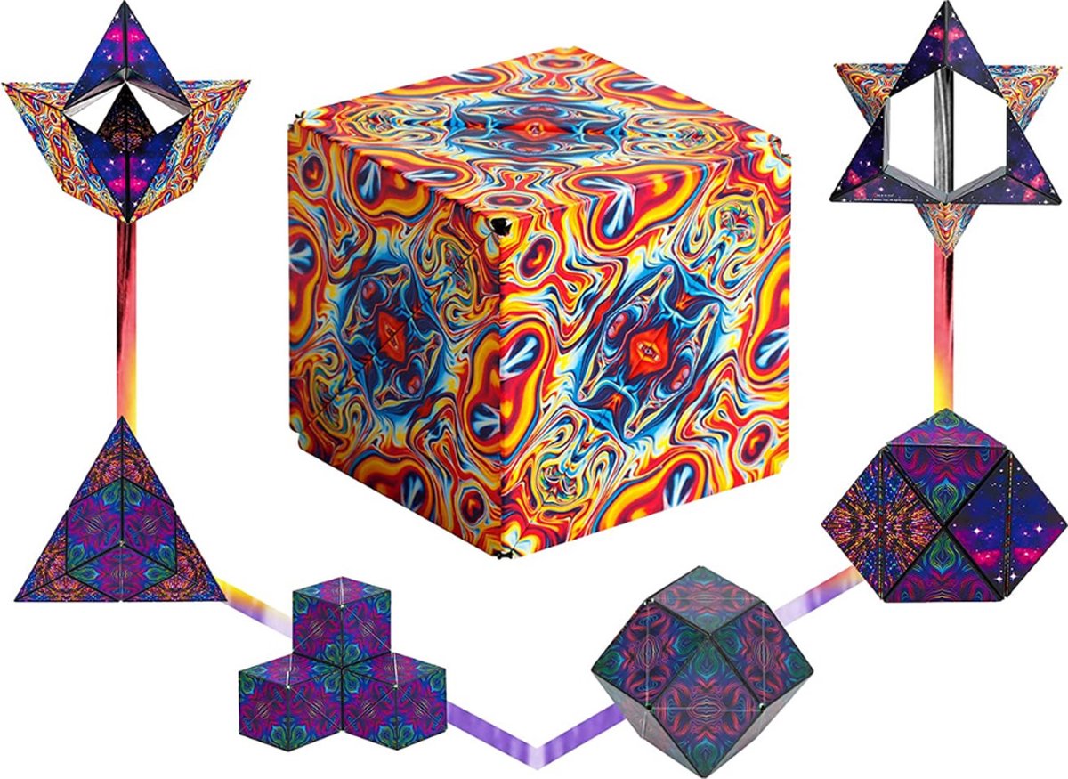 Magnetische Kubus Magische kubus 3D Shashibo Fidget toys Stress kubus Van vorm veranderen 70 vormen maken