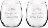 Drinkglas gegraveerd - 39cl - Le Plus Sympa des Beaux-pères & La Plus Sympa des Belles-mères