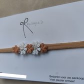 Haarband bloemen brique en zilver