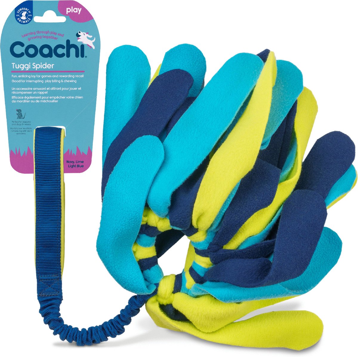 Coachi Tuggi Spider - Hondenopvoeding - Navy Lime Lichtblauw
