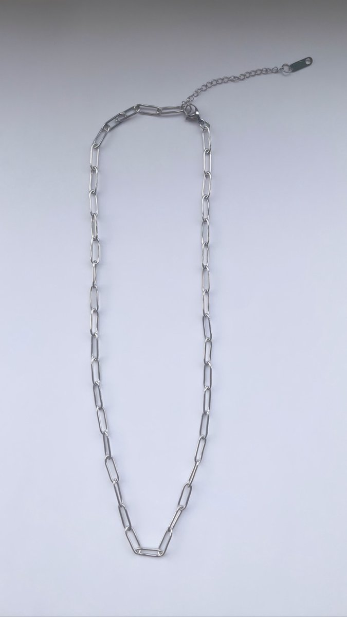 Marie-Lin Jewelry - paperclip ketting - zilver - rvs