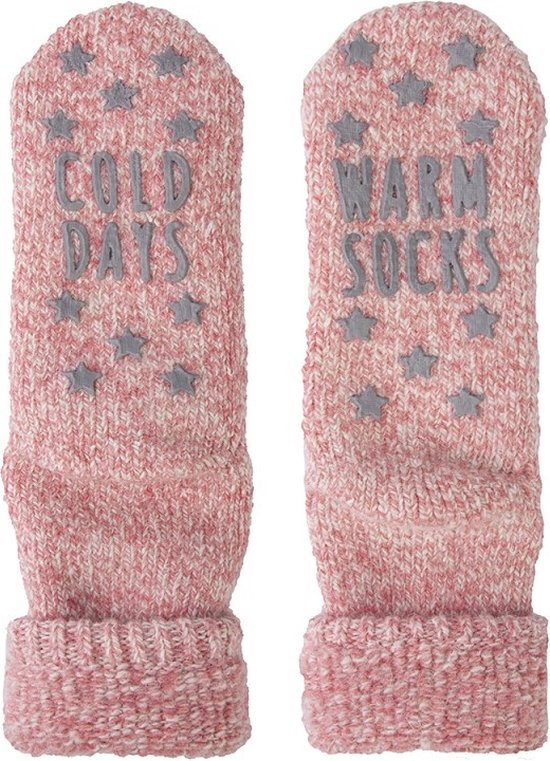 Homesocks Cold Days / Warm Socks met antislip - 42 - Roze