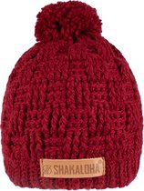 Shakaloha Gebreide Wollen Muts Heren & Dames Beanie Hat van merino wol met polyester fleece voering - Hocker Beanie Mrn Maroon Unisex - One Size Wintermuts