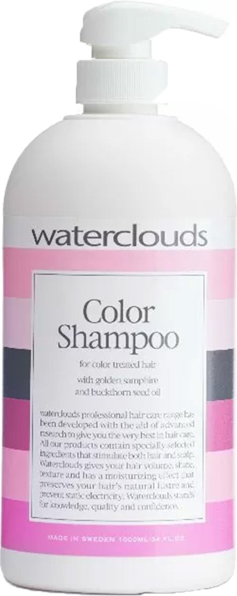 Waterclouds Color Shampoo - 1000 ml met pomp- Normale shampoo - Voor Gekleurd haar -