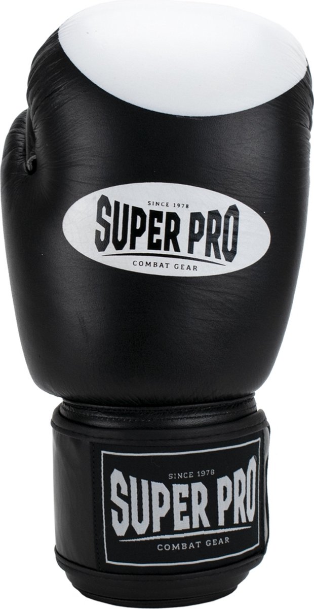 Super Pro Combat Gear Boxer Pro Bokshandschoenen Klittenband Zwart/Wit 12oz