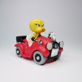 Looney Tunes, Statue, Figurine Tweety in Car . Beeld Tweetie in auto 15cm.