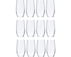 Drinkglazen of waterglazen - 12x stuks - verzwaard - gecurved - inhoud 360 ml