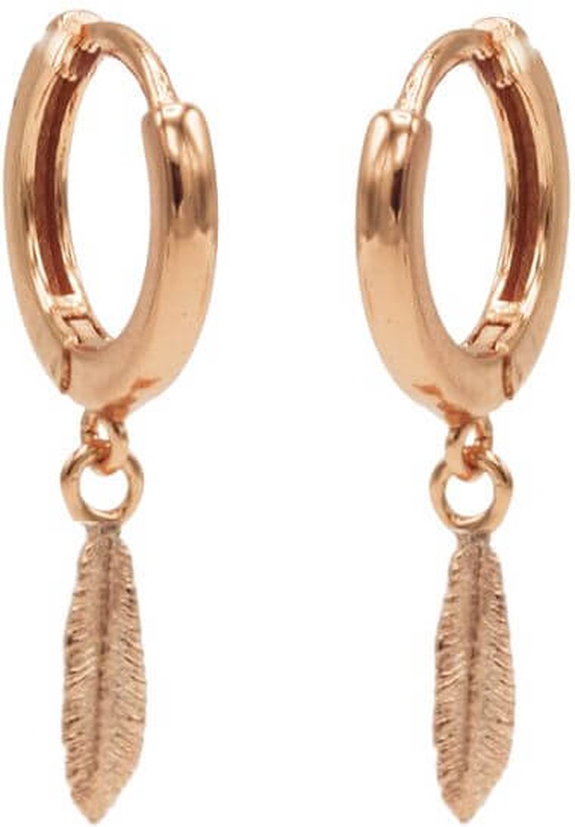 Karma Oorringen Hinged Hoops Feather Rosé