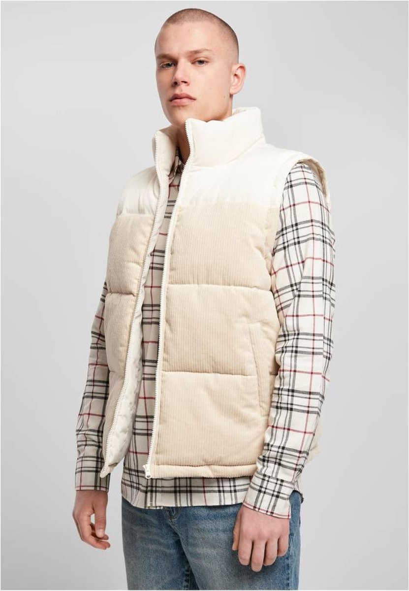Urban Classics Cord Mouwloos jacket 5XL Creme
