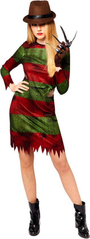Halloween Kostuum Freddy Krueger Dames Officieel - Maat M/L