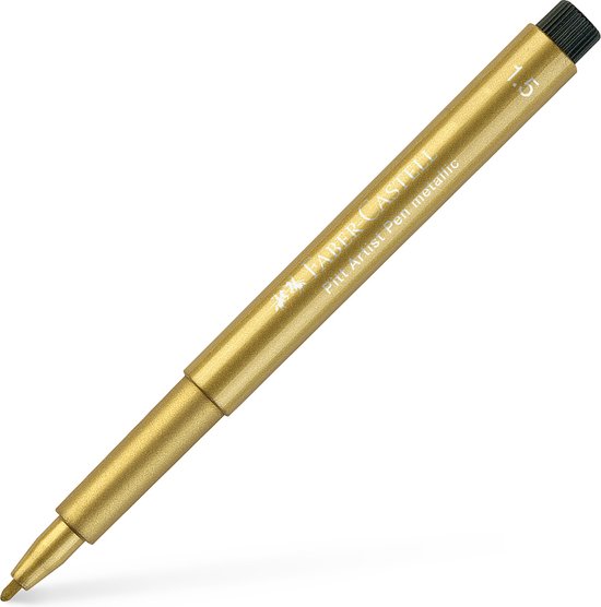 Gouden Faber-Castell Pitt Artist Pen metallic met 1,5 mm punt.
