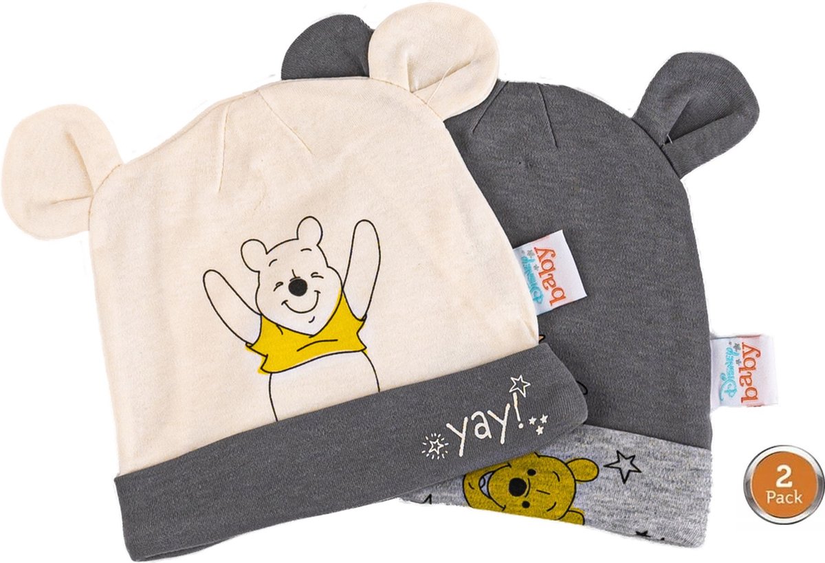 Disney Winnie de Poeh babymuts 2-delig set 86/92 cm