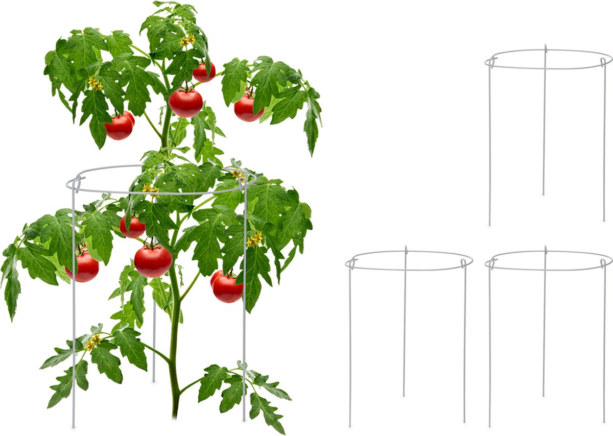 Relaxdays plantensteun klimplanten, set van 2, 100 cm hoog, metaal, kunststof, tuin, klimplantensteun buiten, zwart