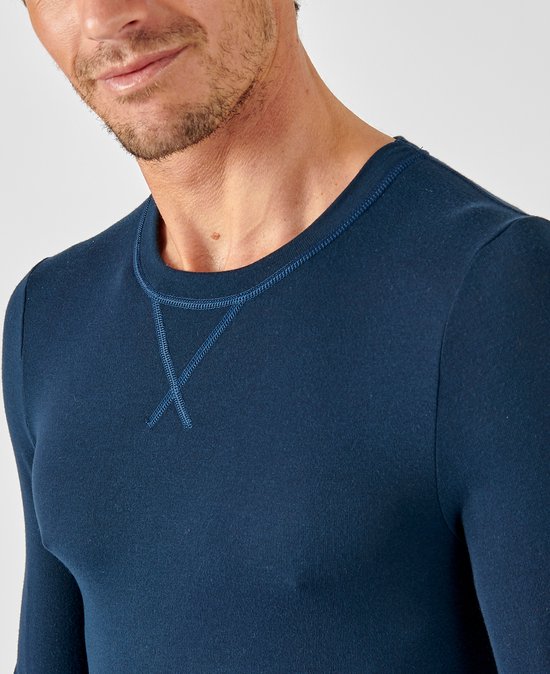 Damart - Manches longues, col rond - Homme - Blauw - S