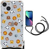 Doorzichtige Silicone Hoesje Geschikt voor iPhone 14 Dieren Emojis