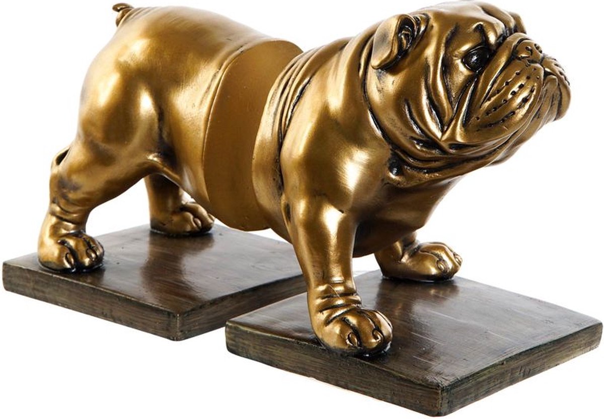 Bokstöd DKD Home Decor ‎ Bulldog Hars Hond (11 x 12 x 14 cm) (11 x 12 x 15 cm) (11 cm) (2 pcs)