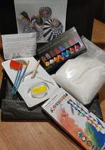 R.Giftcompany | Hobby pakket | Creatief | DIY| Happy Stone | Compleet uitgebreid Starterspakket | DIY Thuis Workshop Happy Stones maken van gips en beschilderen.