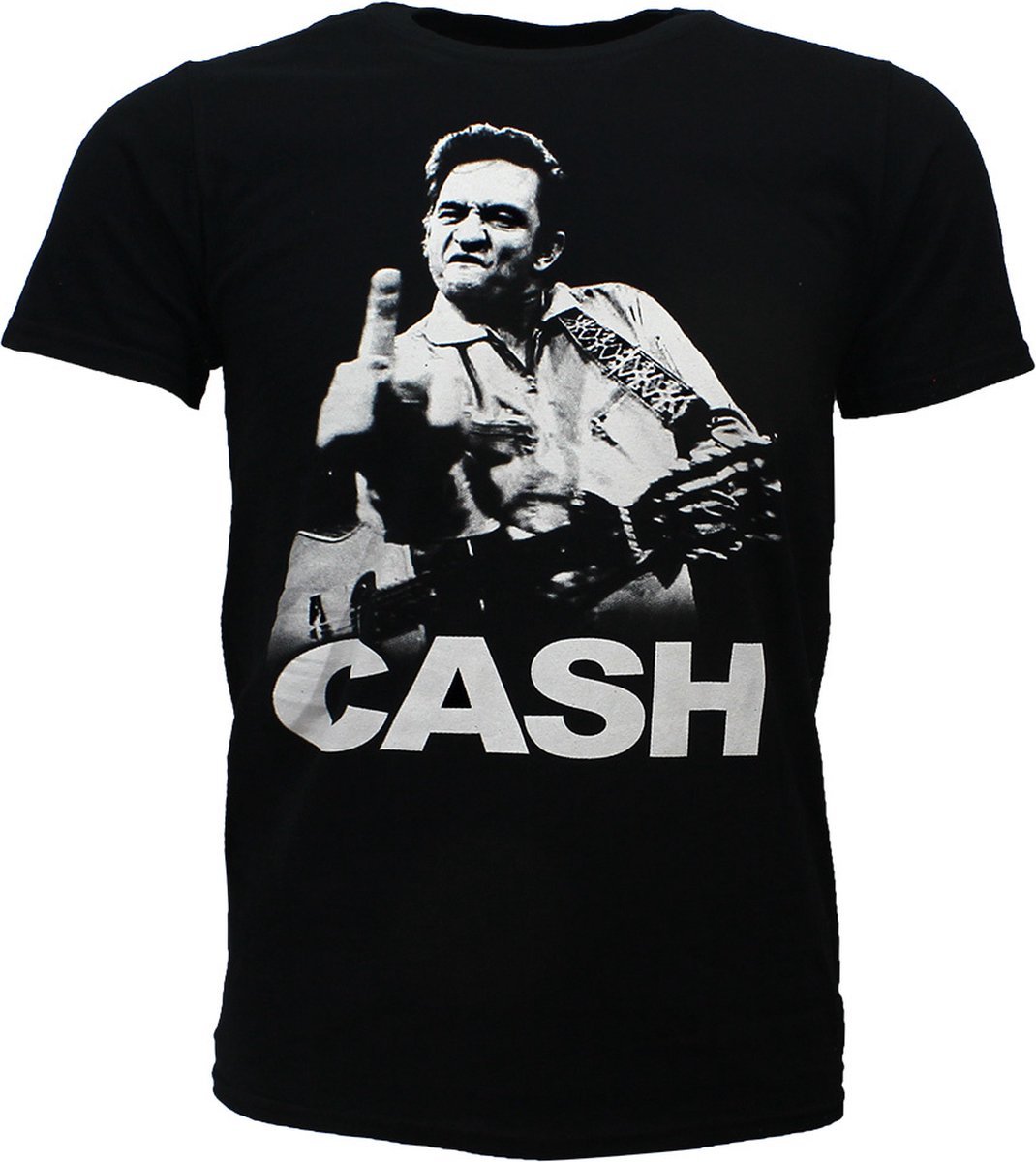 Johnny Cash Middle Finger T-Shirt - Officiële Merchandise - S